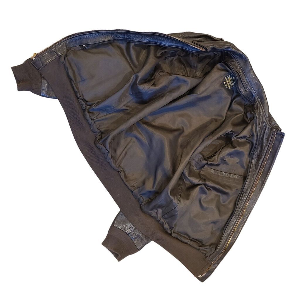 Gibson & Barnes A-2 Leather Flight Aviator Bomber Jacket 42 Removable Vest Liner - Picture 9 of 15